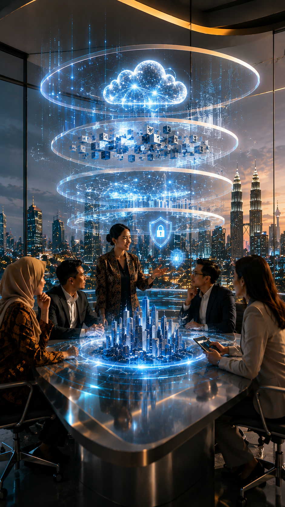 Indonesia BFSI cloud and security solution stack visual